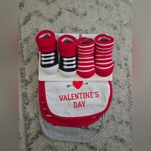 Baby Valentine's Day Bibs & Socks Set
